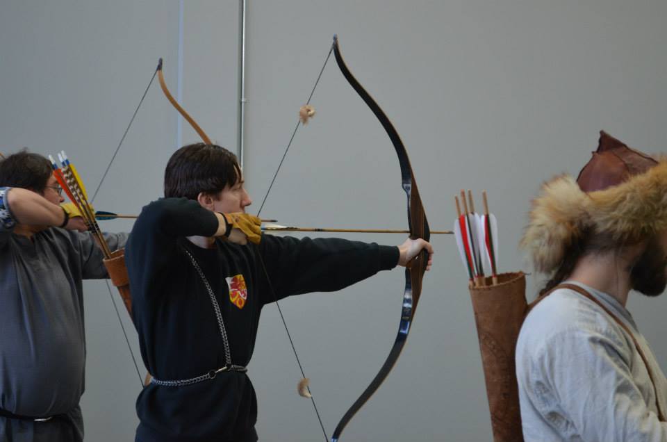 Joel practicing archery